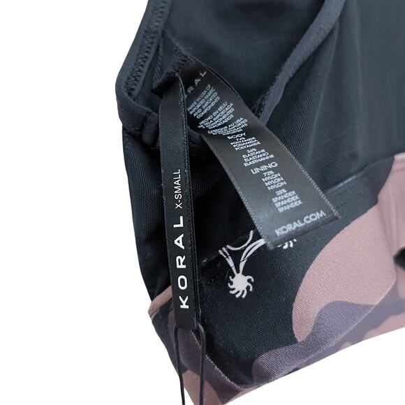 NWT Koral Bermuda Energy Sports Bra Green Camo Mesh Racerback Size XS - Picture 10 of 14